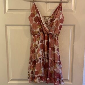 Altar'd State Red and Gold Floral Dress